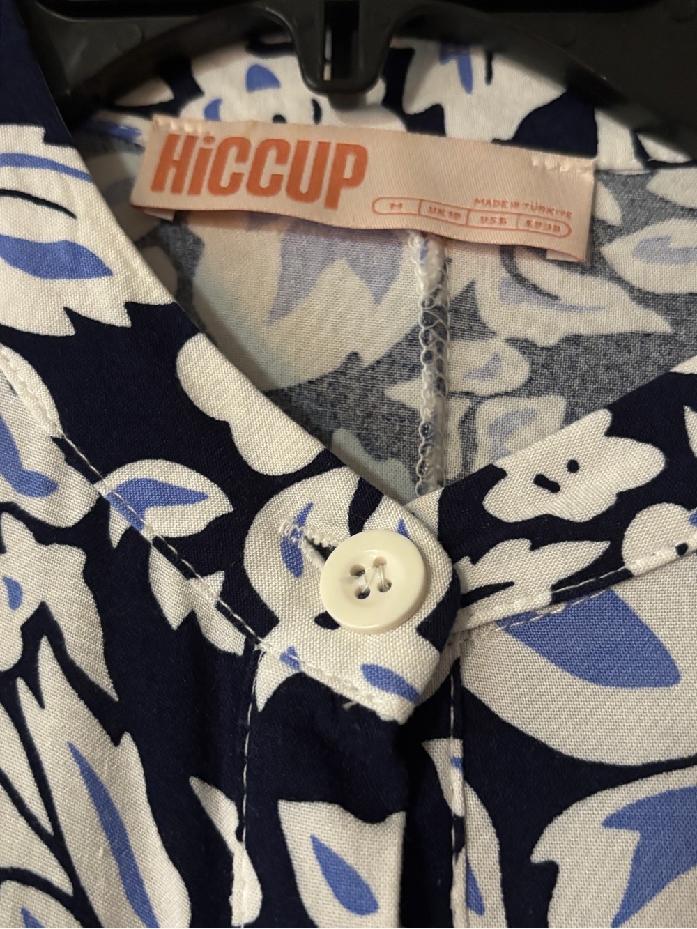 Long Navy Blue Floral Button-Front Maxi Dress - Picture 2 of 5